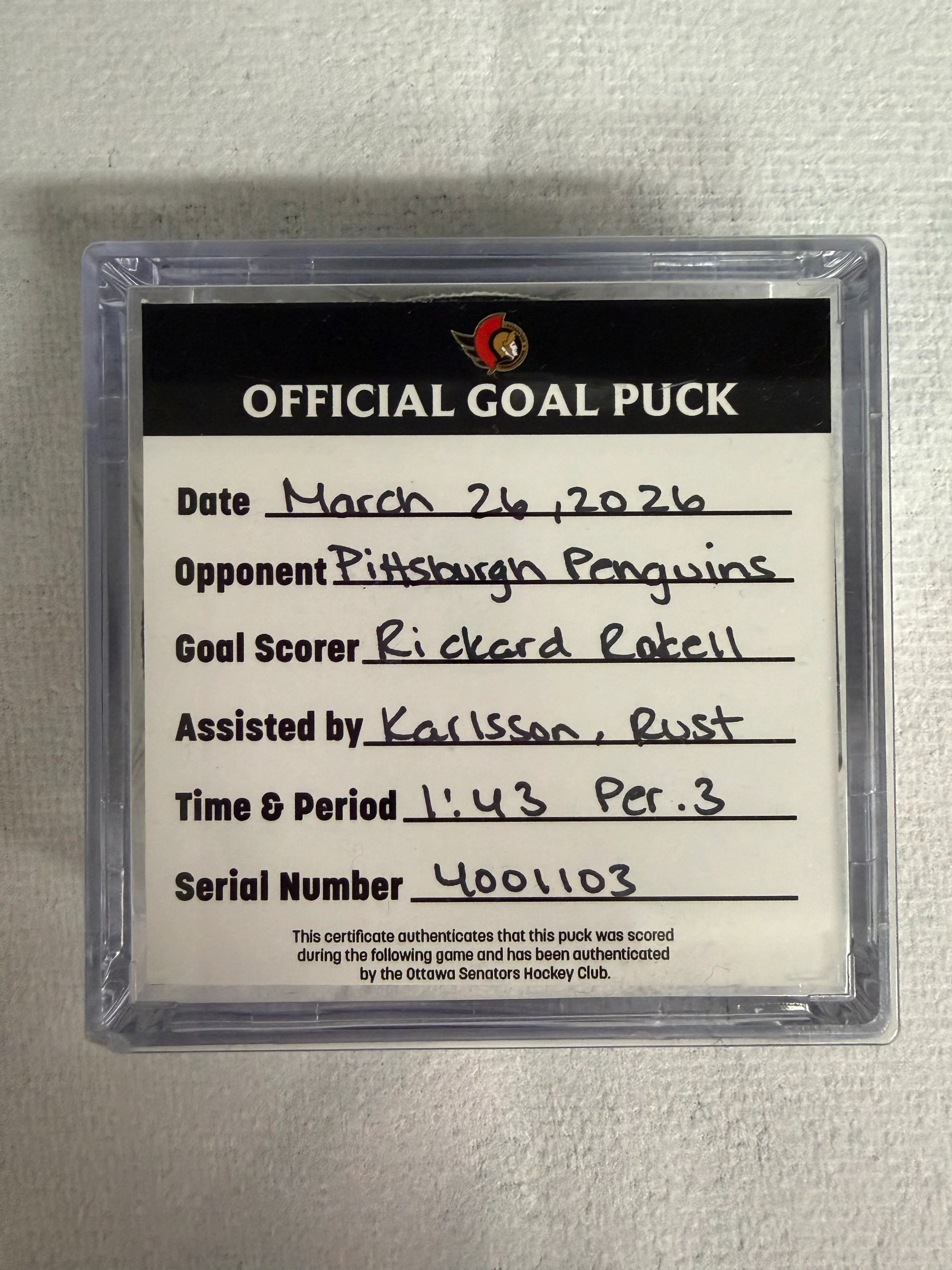 Mar 26 Rickard Rakell