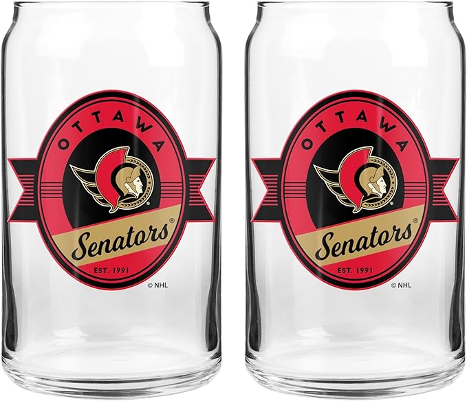 Ottawa Senators 16oz Can Glass