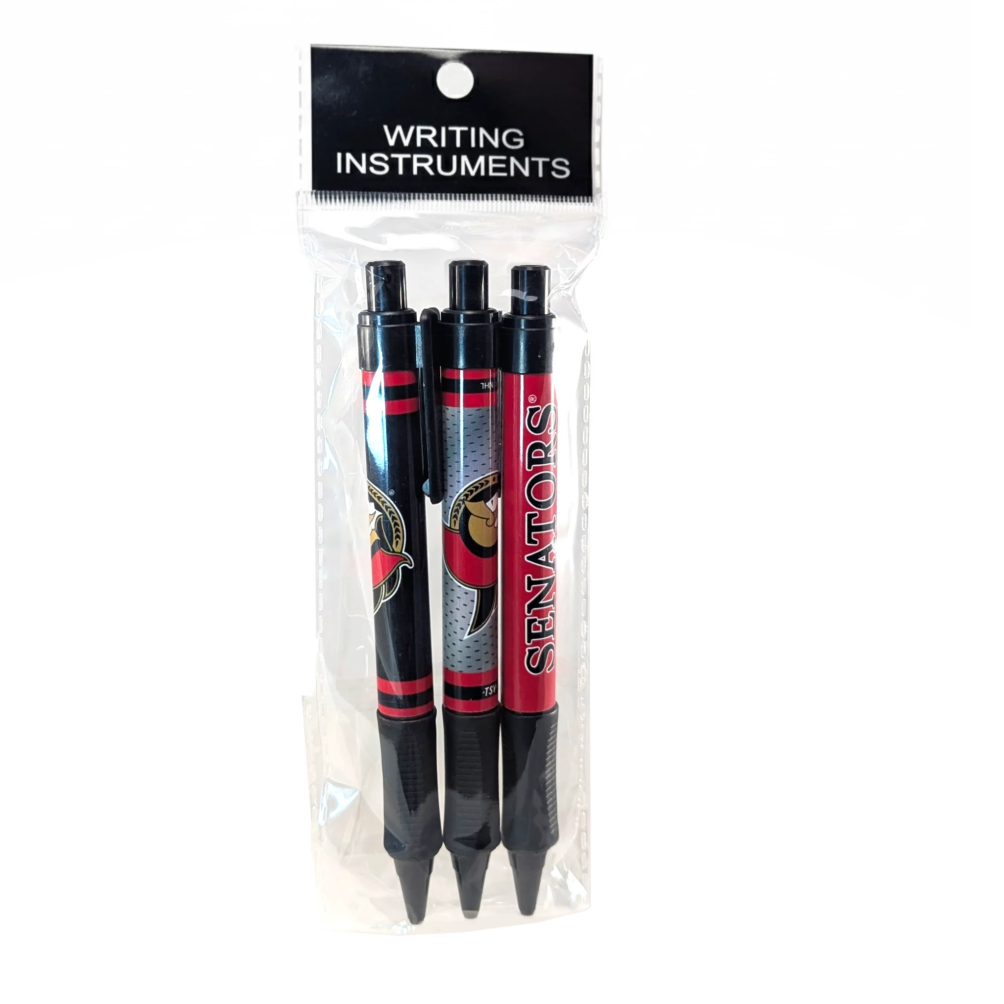 OTTAWA SENATORS 3 PACK SOFT GRIP PENS - Image 2