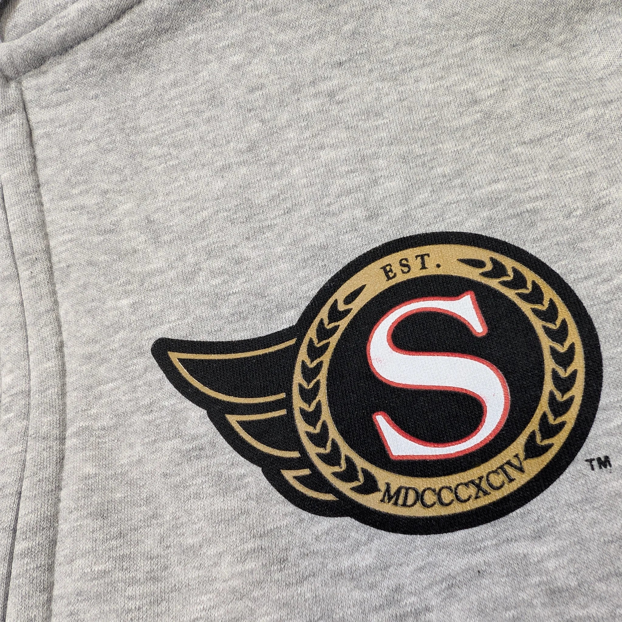 OTTAWA SENATORS CORE ALTERNATE GREY ZIP UP HOODIE - Image 3