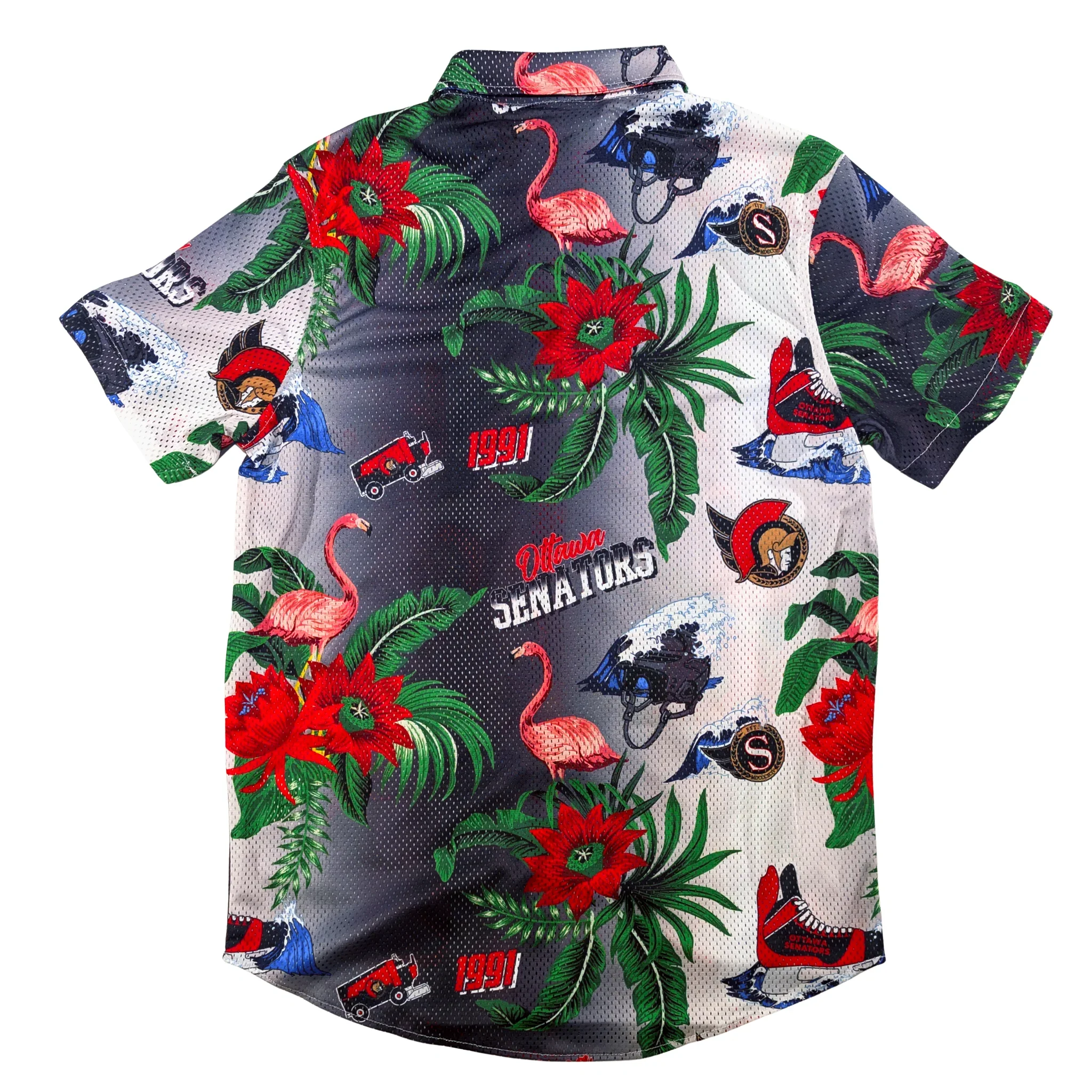 OTTAWA SENATORS FLORAL MESH BUTTON UP SHIRT - Image 2