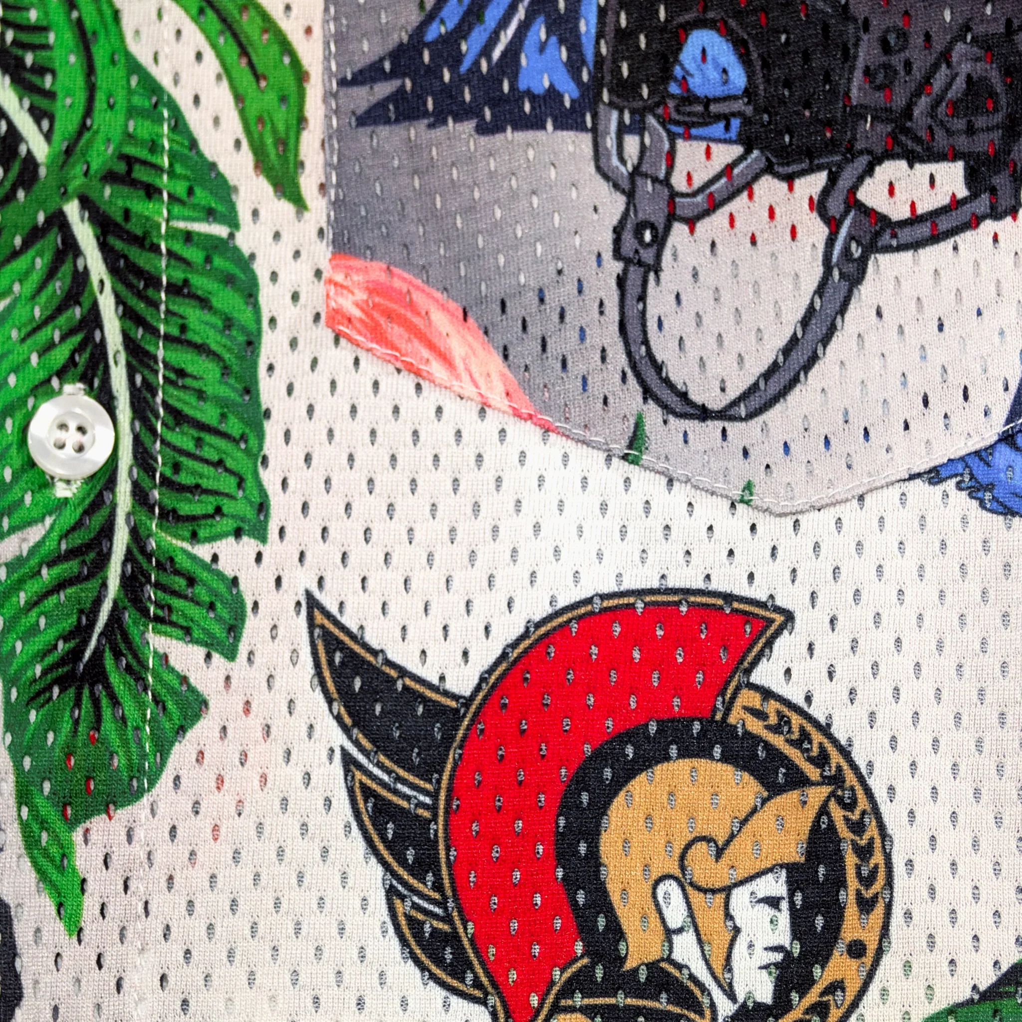 OTTAWA SENATORS FLORAL MESH BUTTON UP SHIRT - Image 4