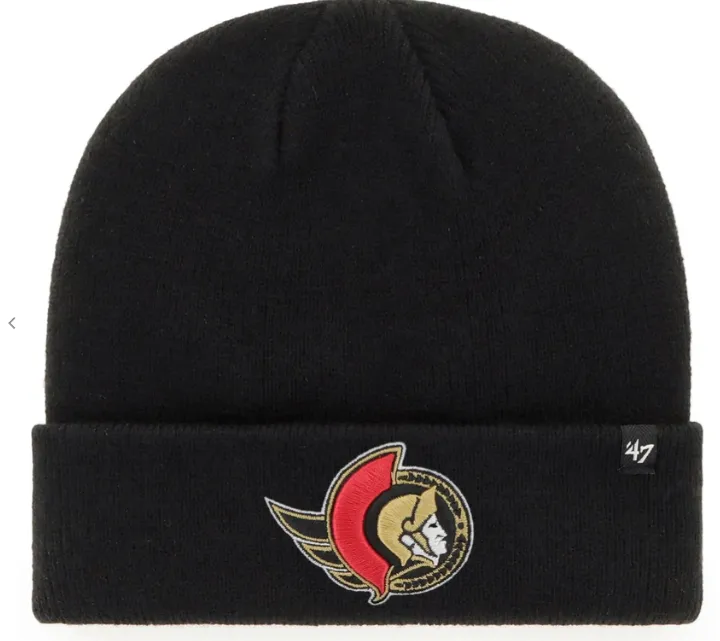 OTTAWA SENATORS HAYMAKER BLACK CUFFED BEANIE