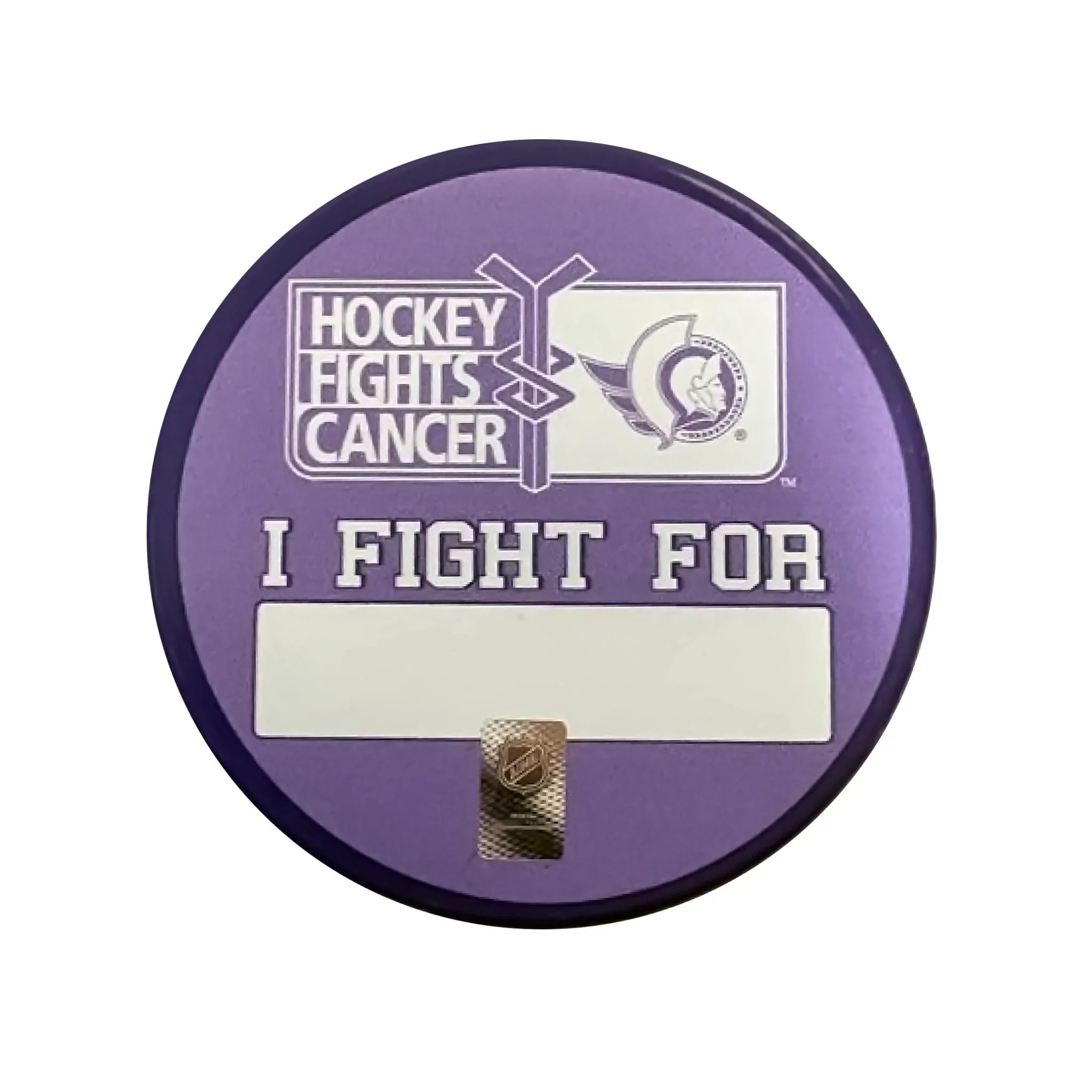 OTTAWA SENATORS HOCKEY FIGHTS CANCER PUCK - Image 2