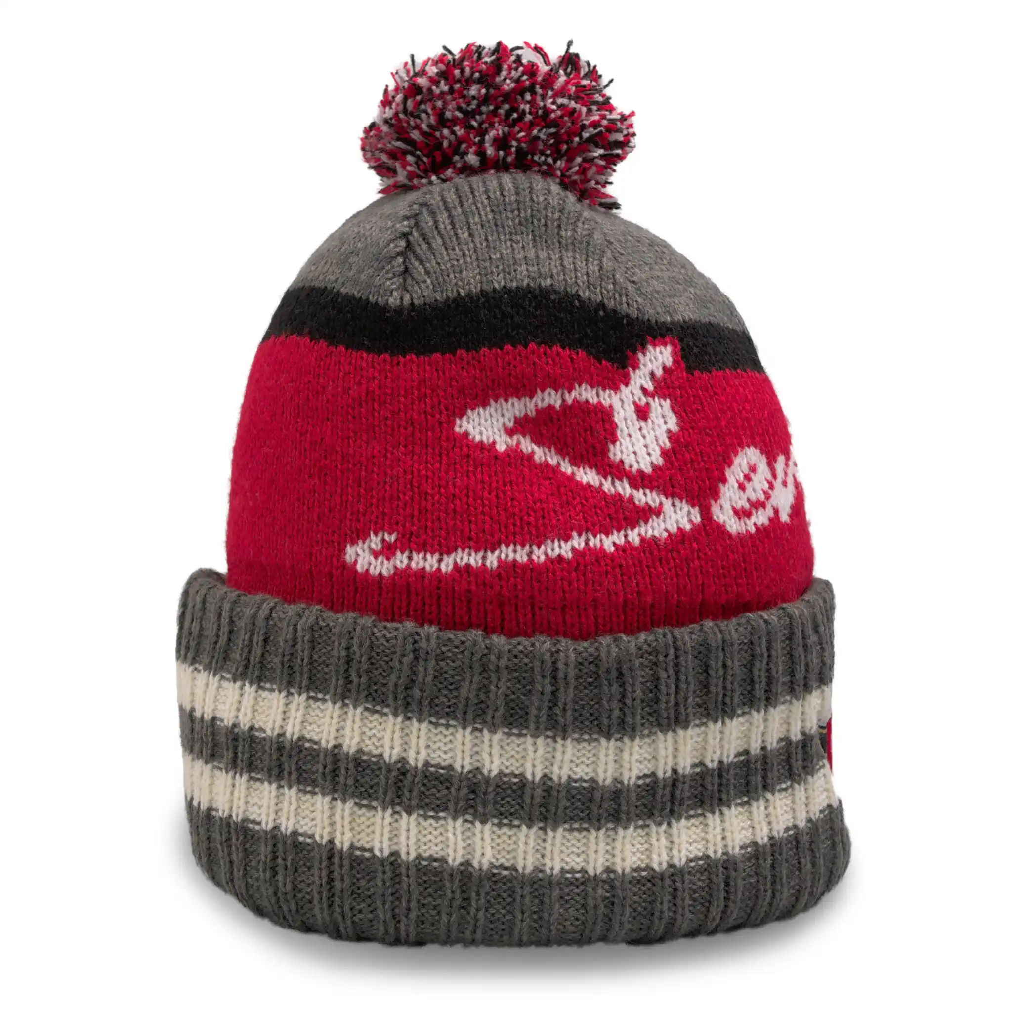 Ottawa Senators Hyperbolic Grey & Red Pom Knit Toque - Image 3