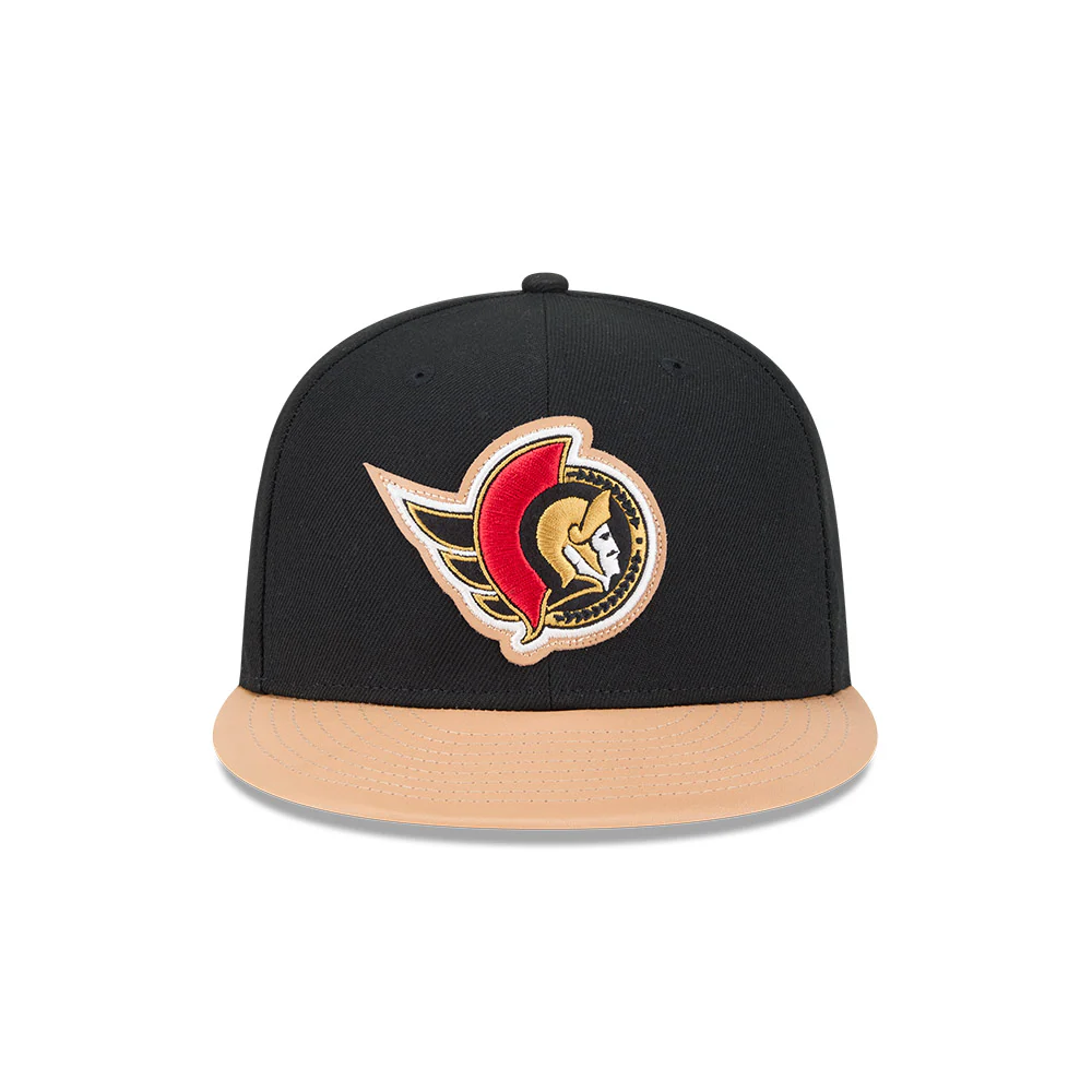 Ottawa Senators New Era Black/Beige 59Fifty Leather Fitted hat - Image 3