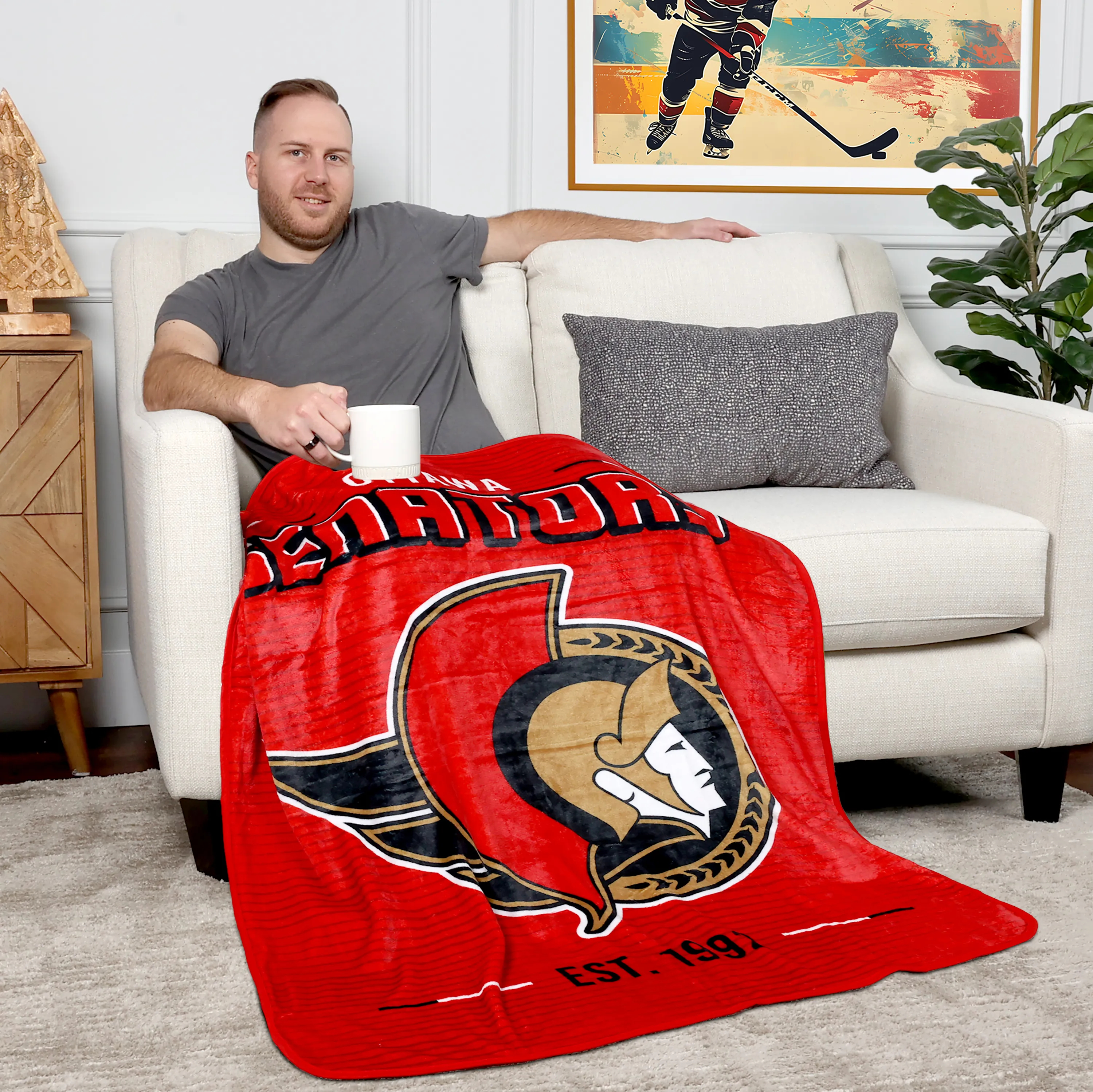OTTAWA SENATORS PLUSH THROW 40X50 - Image 2