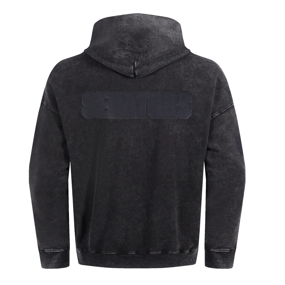 OTTAWA SENATORS WASHED VANGAURD BLACK PULLOVER HOODIE - Image 3