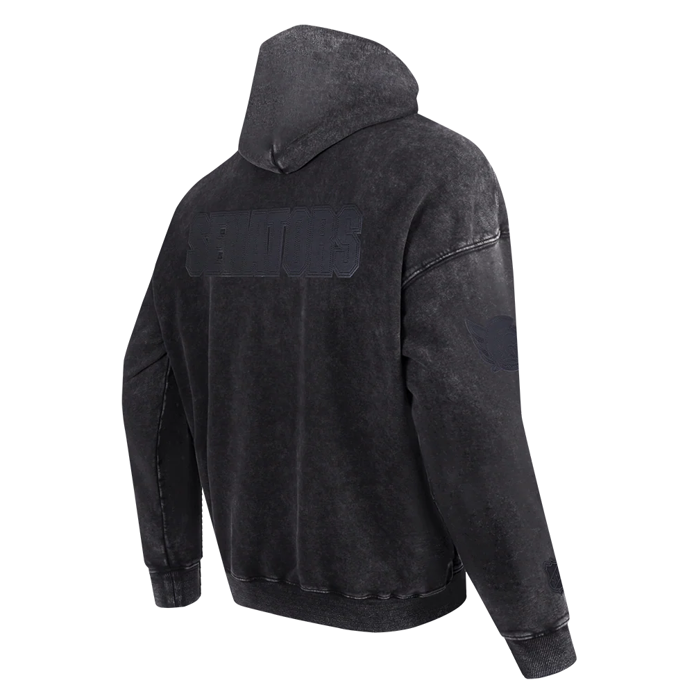 OTTAWA SENATORS WASHED VANGAURD BLACK PULLOVER HOODIE - Image 4