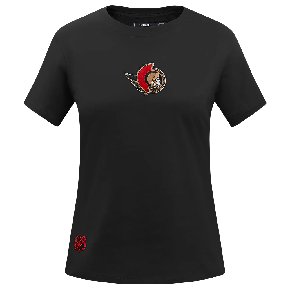 OTTAWA SENATORS WOMEN'S CLASSIC ICON PRO BLACK SLIM FIT TEE