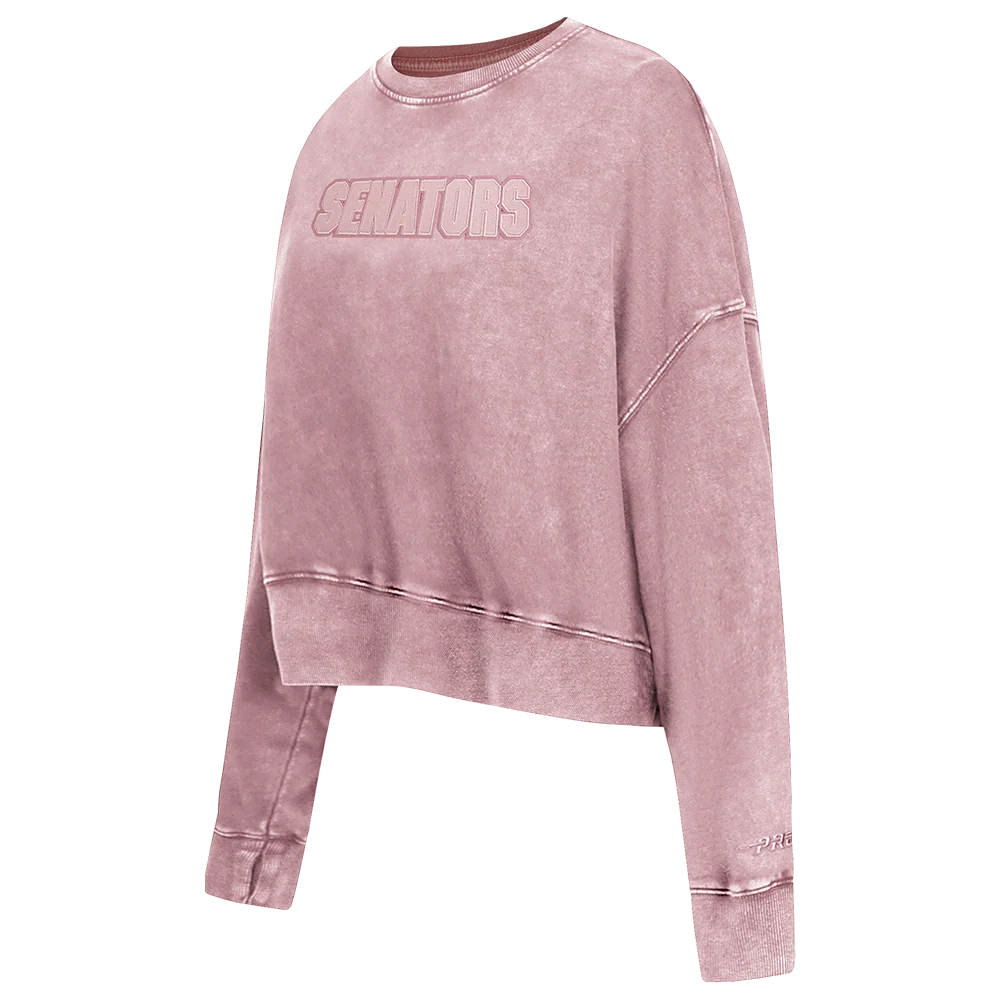 OTTAWA SENATORS WOMEN'S PINK CLASSIC ENZYME CREWNECK - Image 3