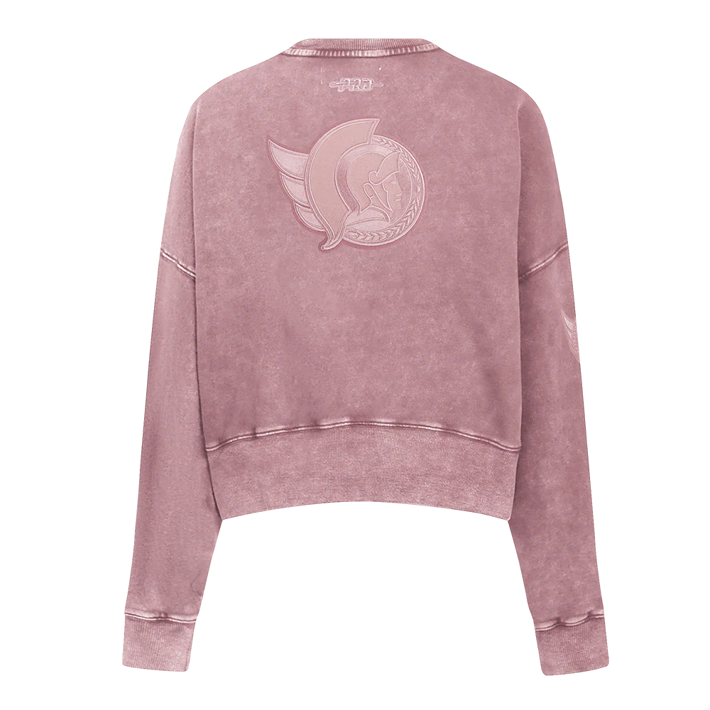 OTTAWA SENATORS WOMEN'S PINK CLASSIC ENZYME CREWNECK - Image 4
