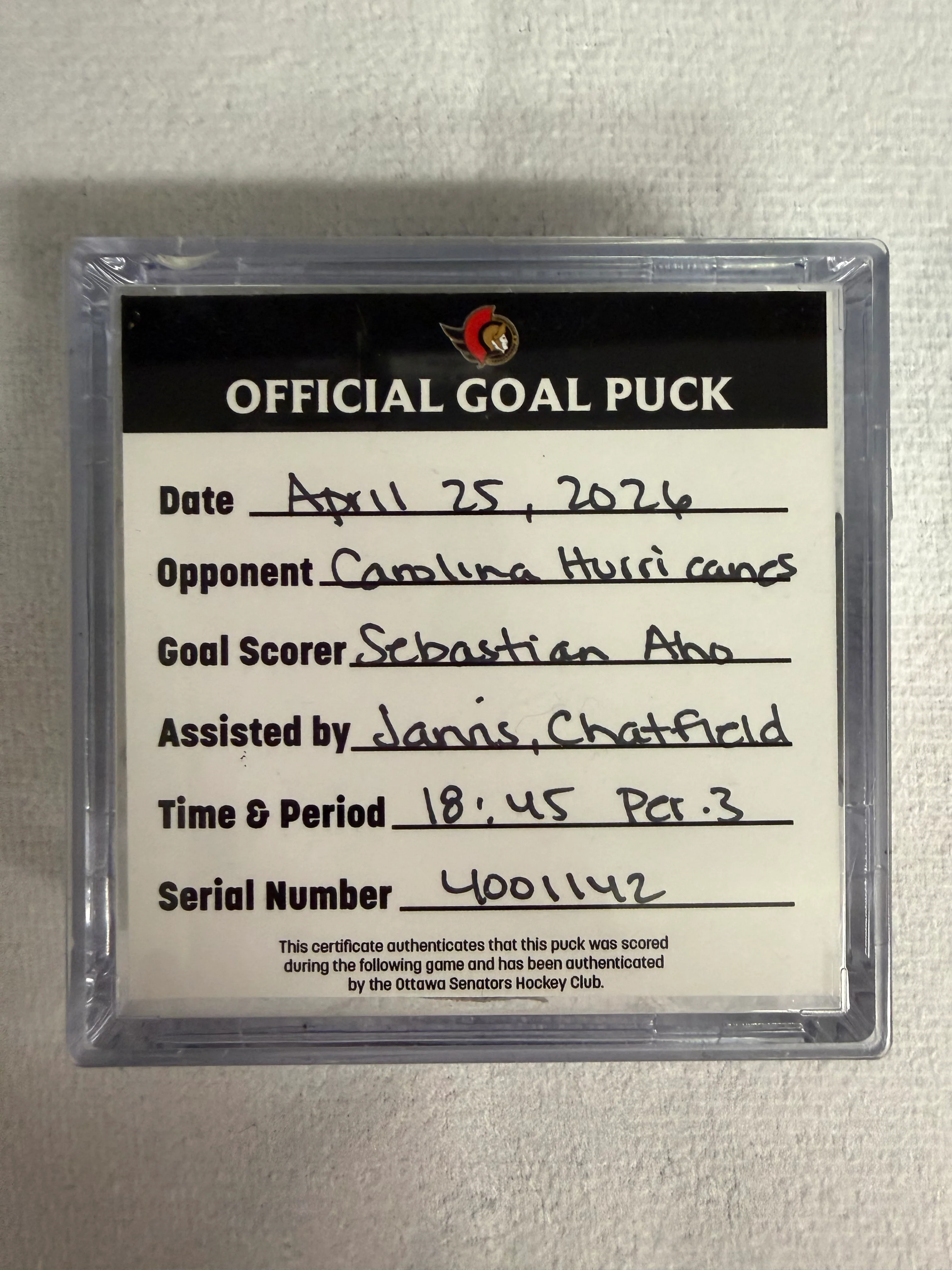 PLAYOFFS Apr 25 Sebastian Aho