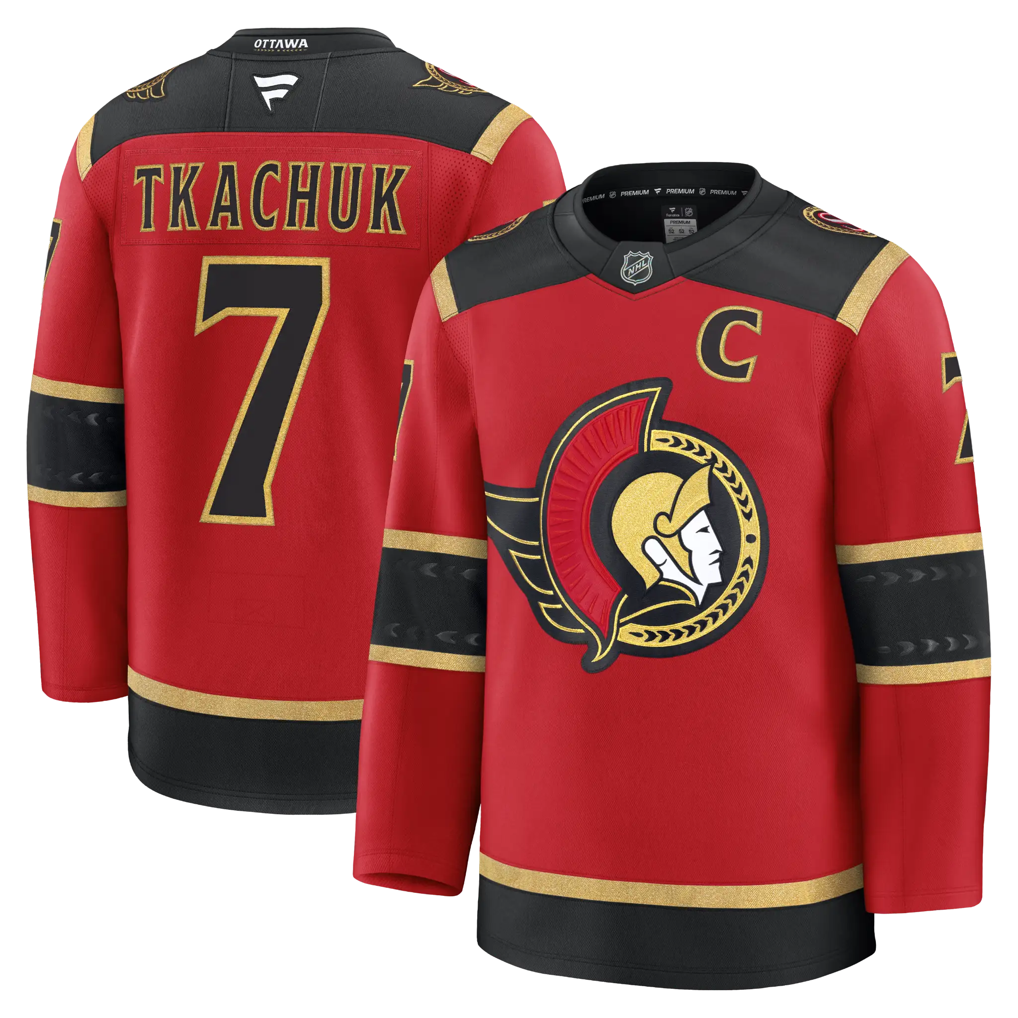 TKACHUK OTTAWA SENATORS PREMIUM FANATICS ALTERNATE JERSEY - Image 2